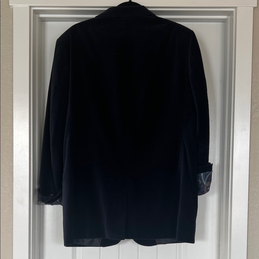 Merona Men’s Velvet Blazer – Navy Blue, Size 42R - Picture 2 of 8